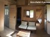 Eco-chalet on stilts, exterior view, campsite Lac de Paladru Isère
