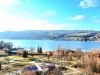 Vue panoramique du camping familial Détente et Clapotis depuis les hauteurs du Lac de Paladru en Isère